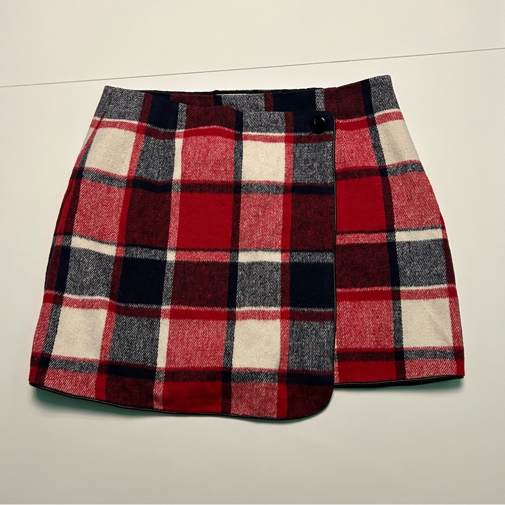Twik Red Black Asymmetrical Skater Mini Skirt